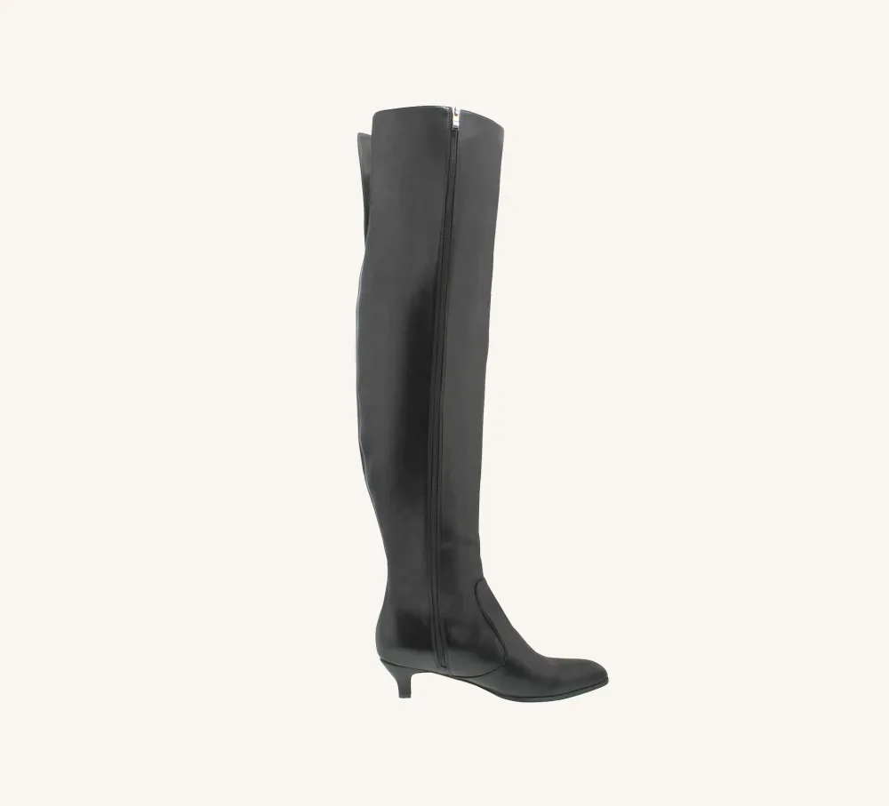 Teanna Over the Knee Vegan Leather Boot Standard and Wide Fit