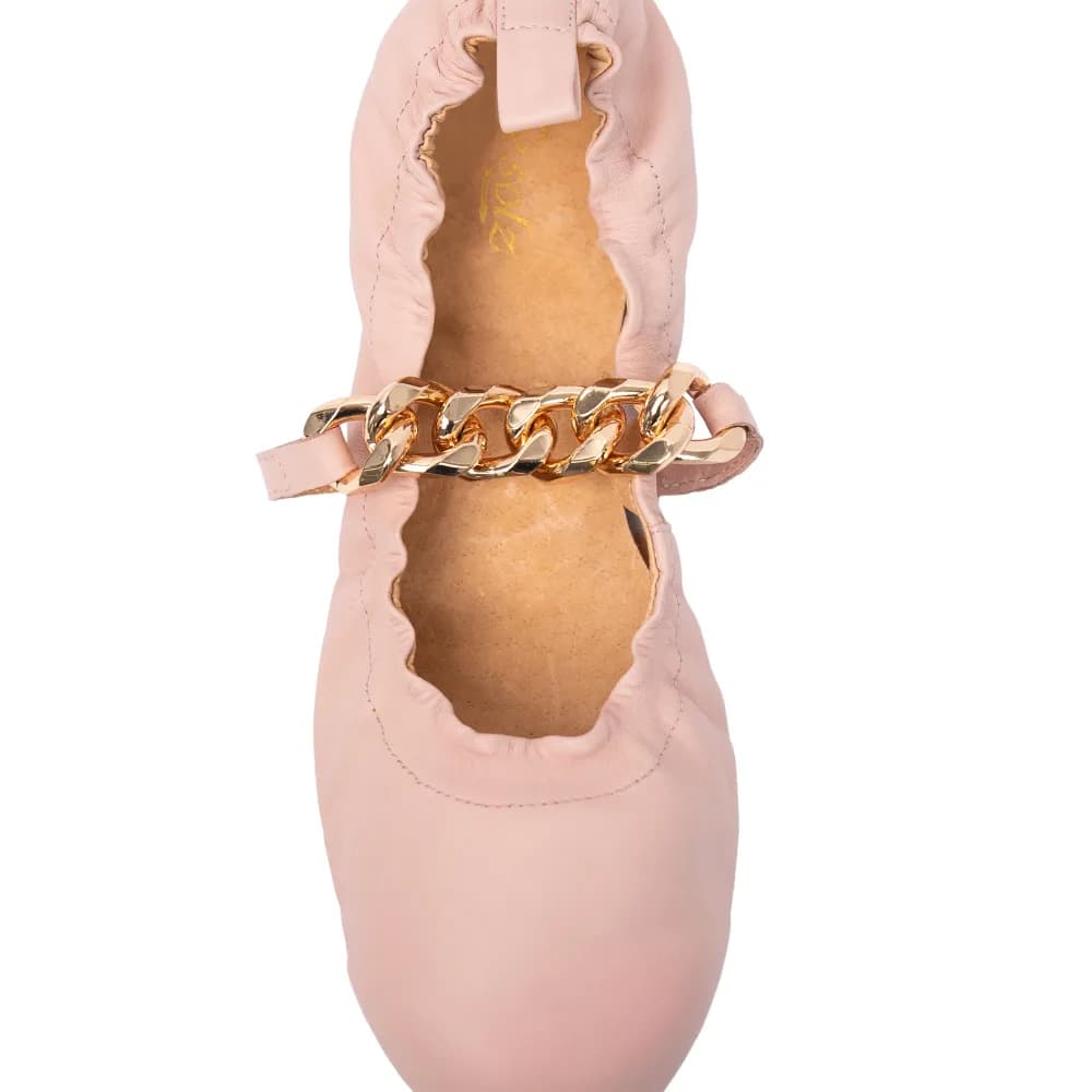 Justice Women’s Ballerina - Gold Chain - Sheep Leather