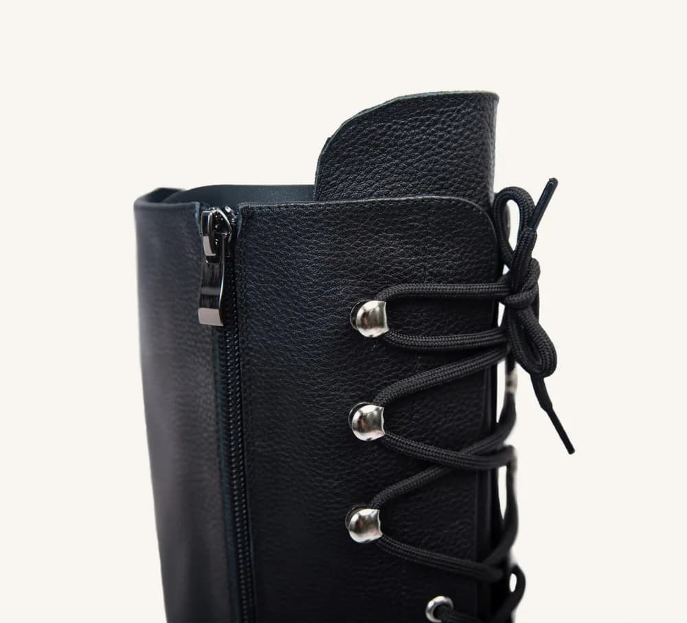 Delton Leather Combat Boot Lug Sole Standard and Wide Calves