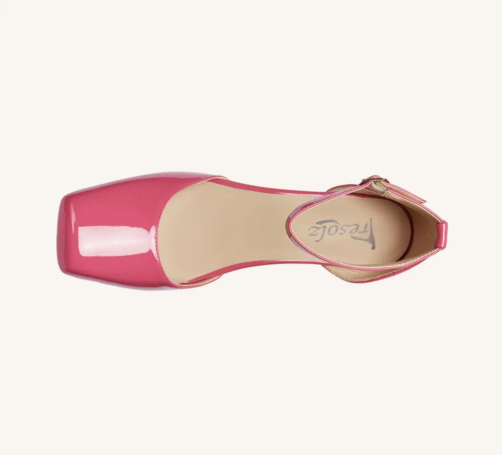 Marie Vegan Patent Leather Mary Jane Standard Fit 3" Block Heel