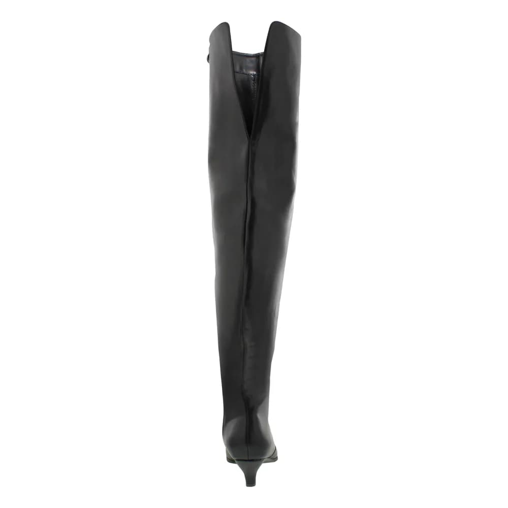 Teanna Women’s Boots - Thigh High – Kitten Heel – Vegan