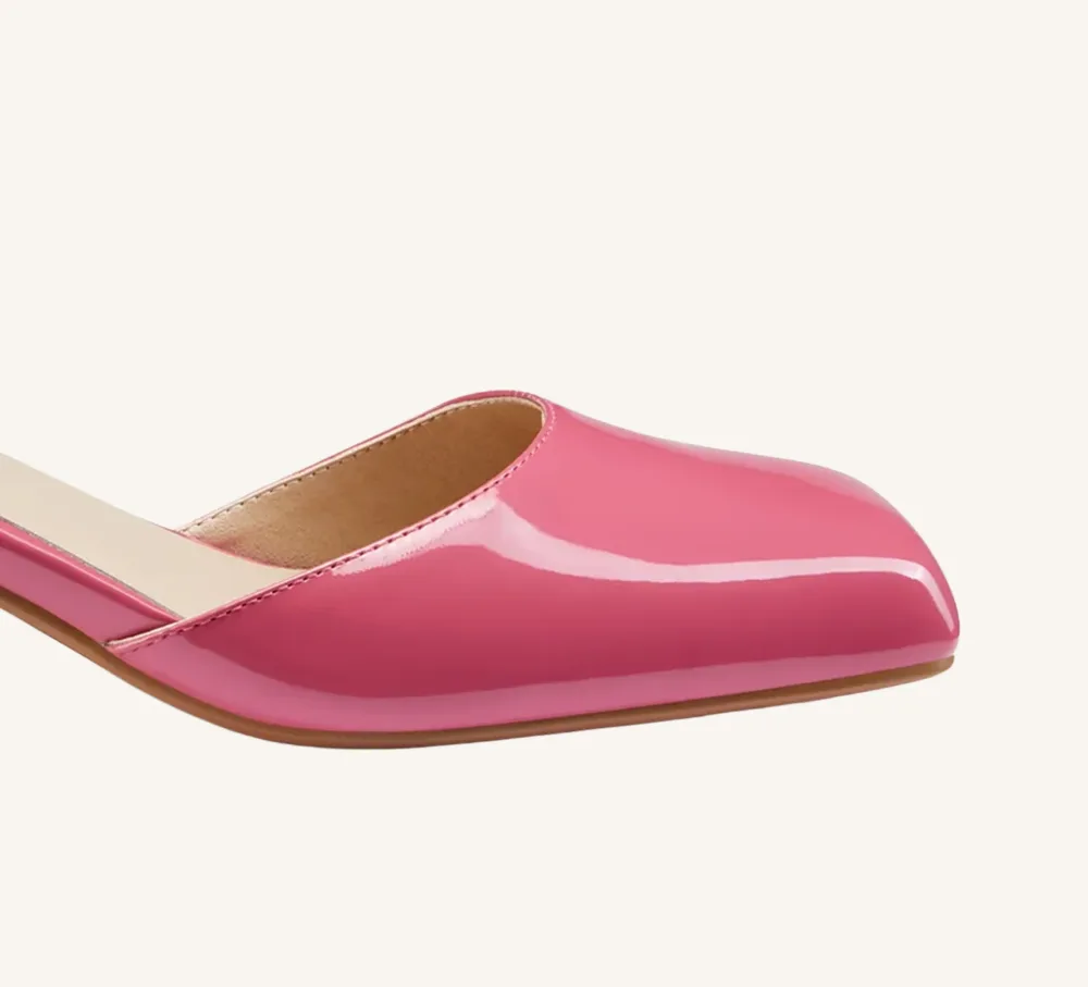 Marie Vegan Patent Leather Mary Jane Standard Fit 3" Block Heel