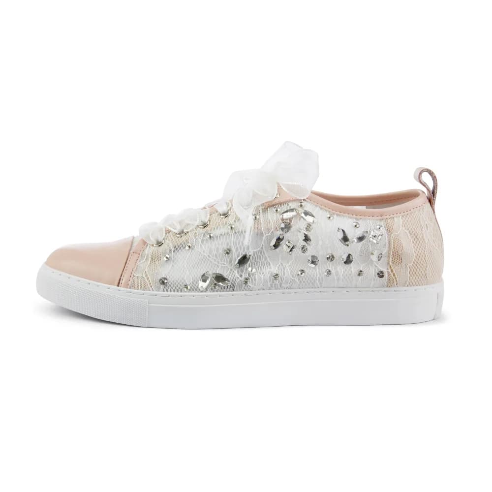 Hopey Womenâs Bridal Sneaker - Rhinestone - Lace