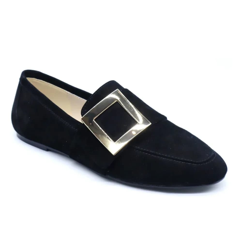 Jackie Women's Loafers - Buckle Accent - Suede