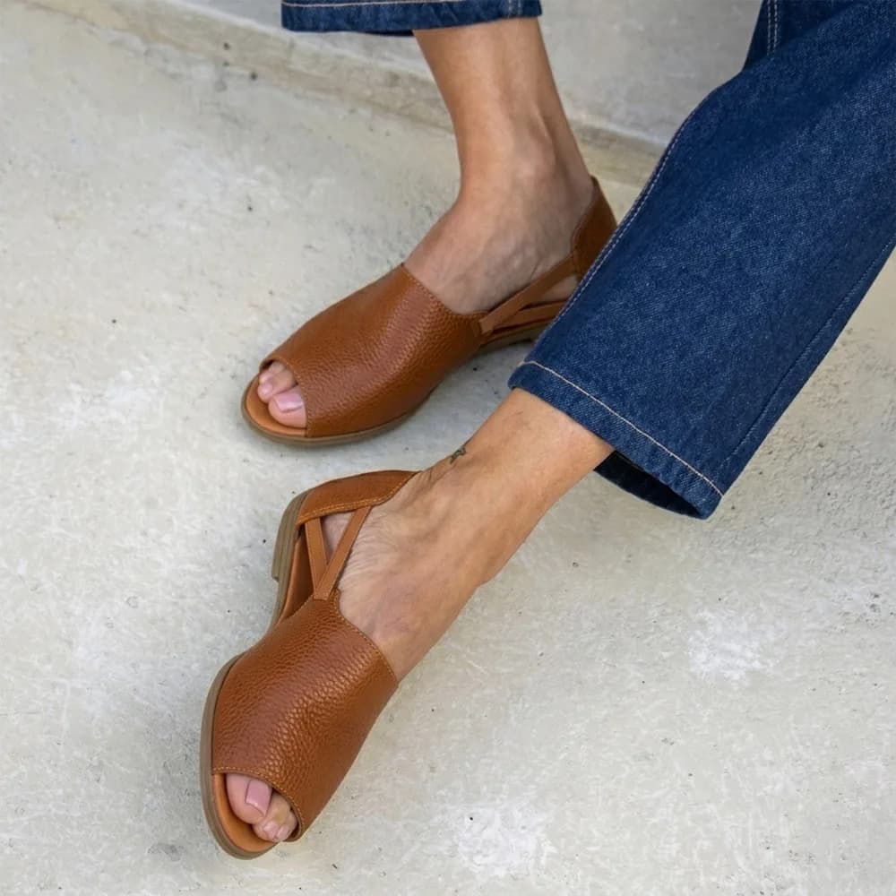 Cognac Peep Toes