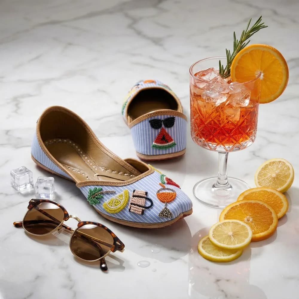 Aperol Travel Handmade Leather Shoes | Summer Resort Comfortable Flats