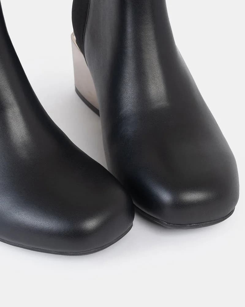 Jackie Half Stretch Silver Heel Bootie