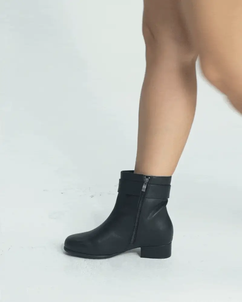 Zoe Mid Heel Buckle Bootie