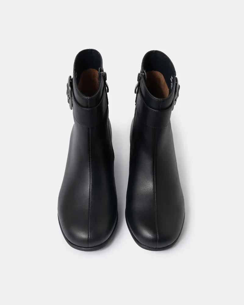 Zoe Mid Heel Buckle Bootie