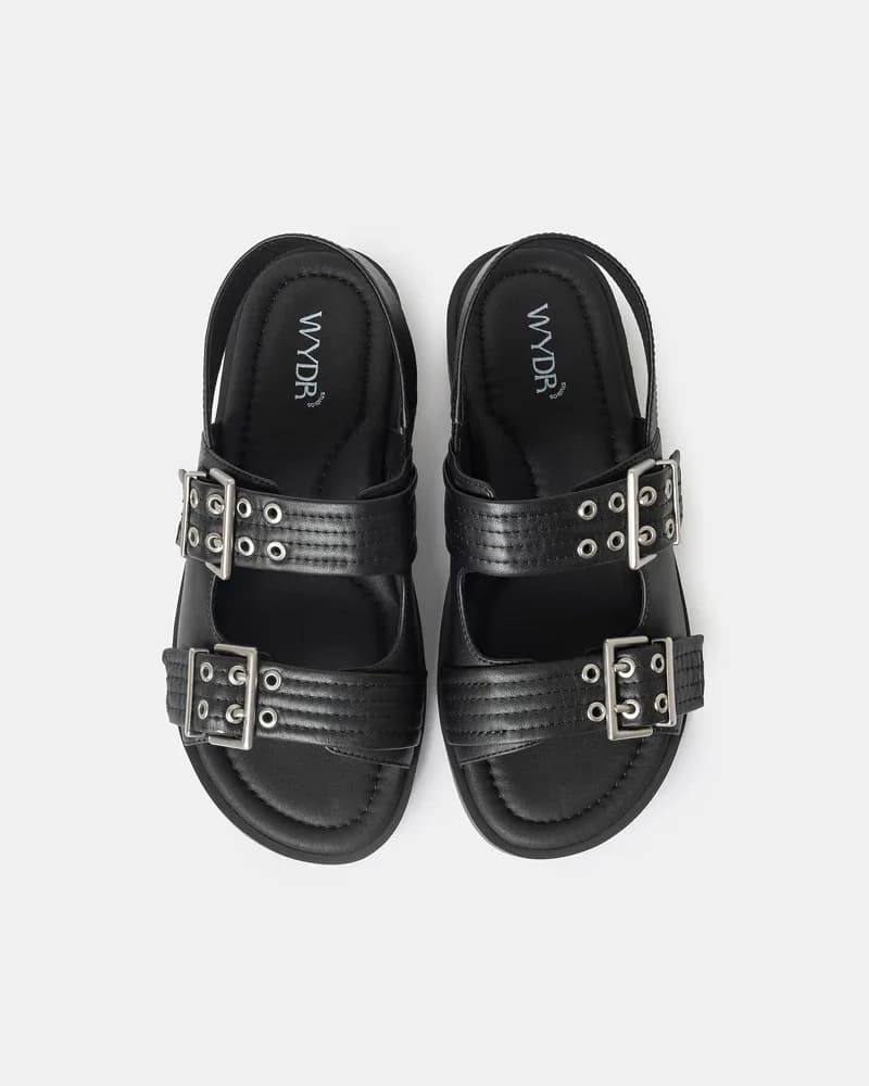 Roxette Double-Strap Mini-Wedge Slides