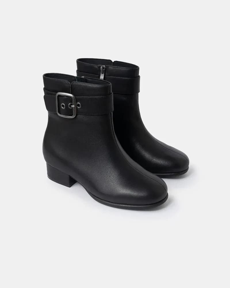 Zoe Mid Heel Buckle Bootie
