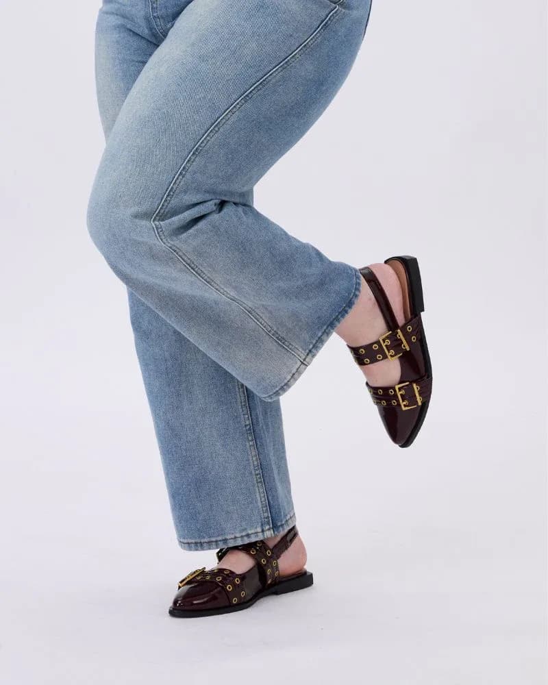 Blondie Pointy Toe Flat Slingback Mary Jane