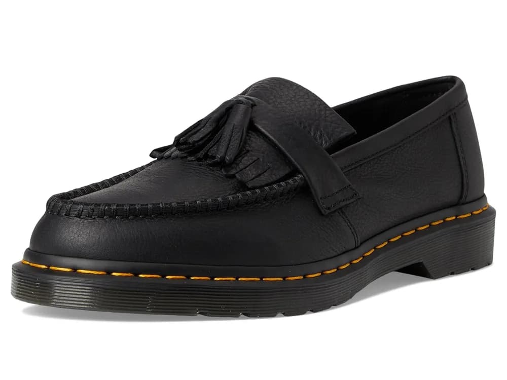 Adrian Yellow Stitch Leather Loafers