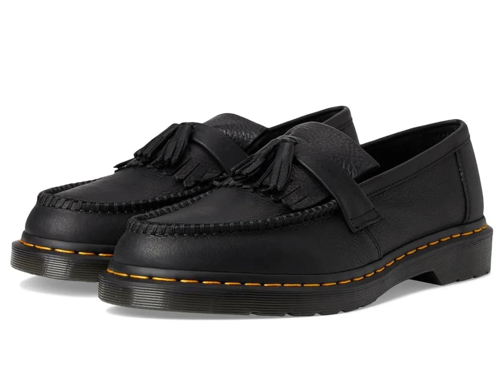 Adrian Yellow Stitch Leather Loafers